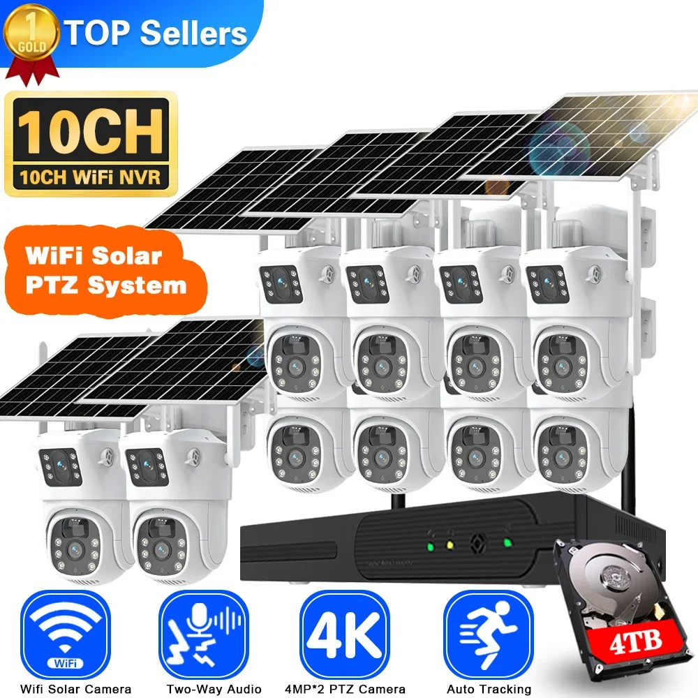 Camera Solar Wireless - نظام كاميرا CCTV شمسي بعدسة مزدوجة