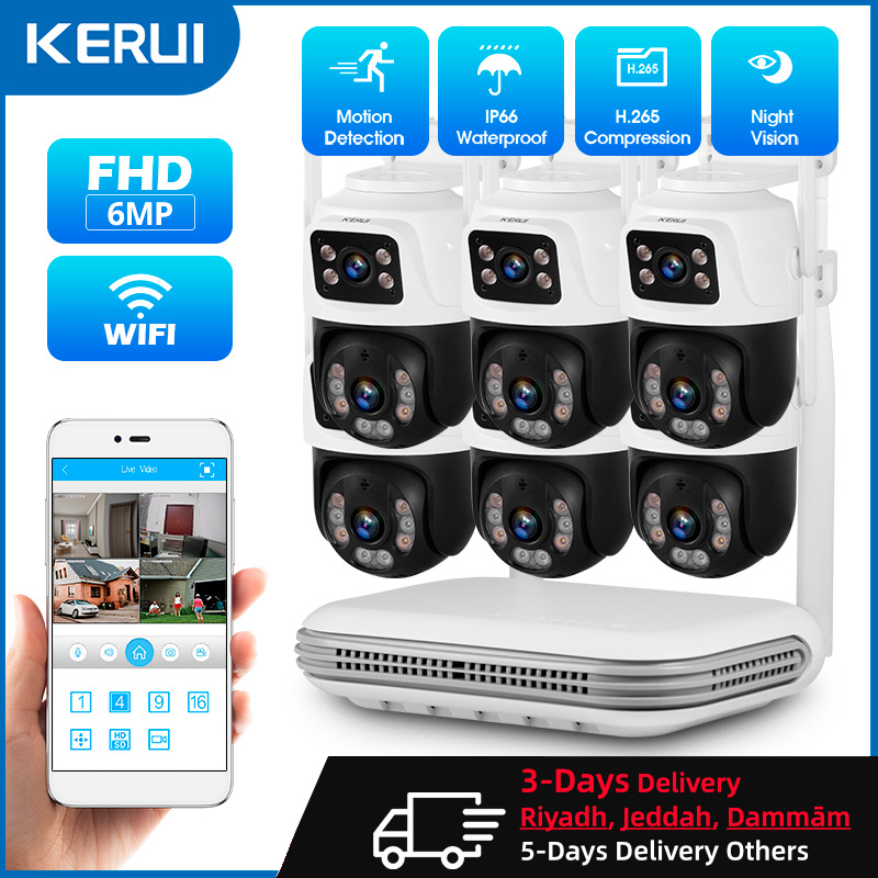 Home Security And Camera System - KERUI للماء 6MP HD اللاسلكية عدسة