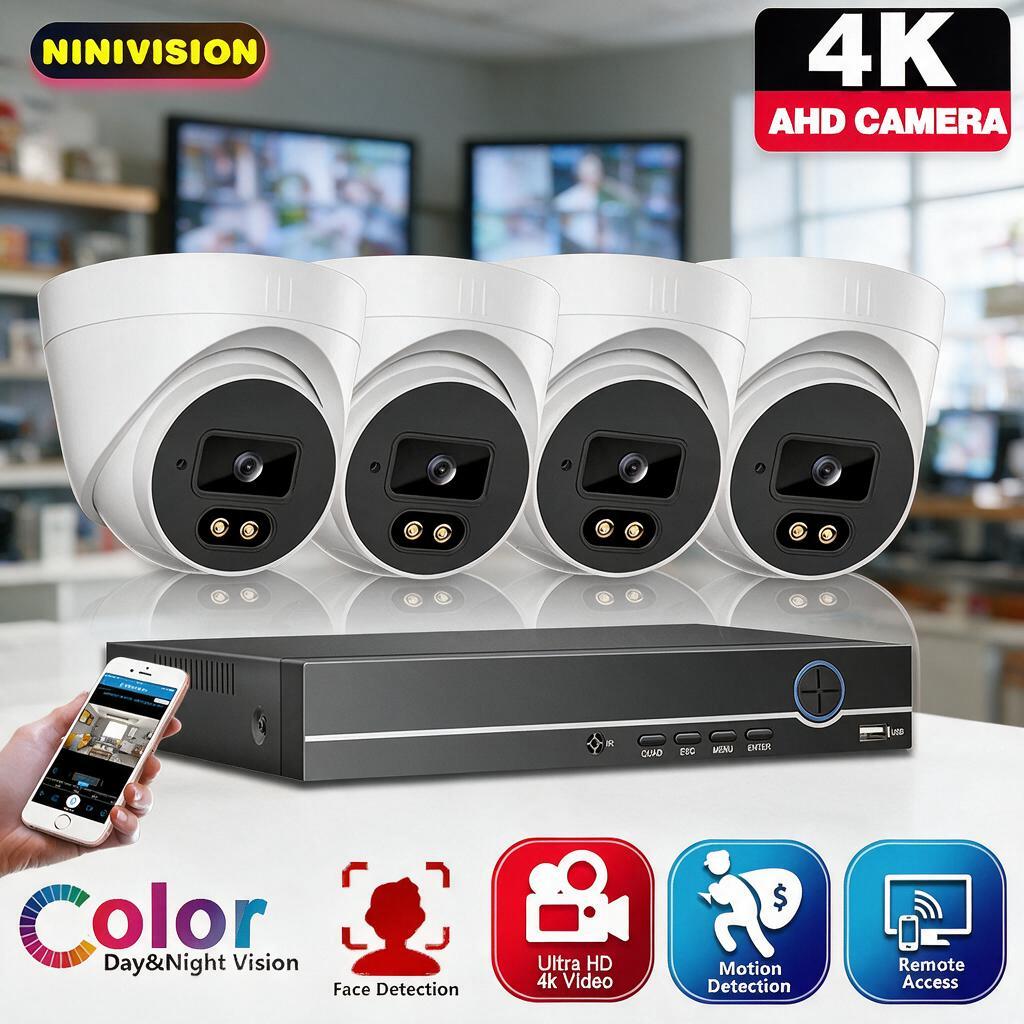 Home Security And Camera System - نظام مراقبة بالفيديو مع كاميرا قبة