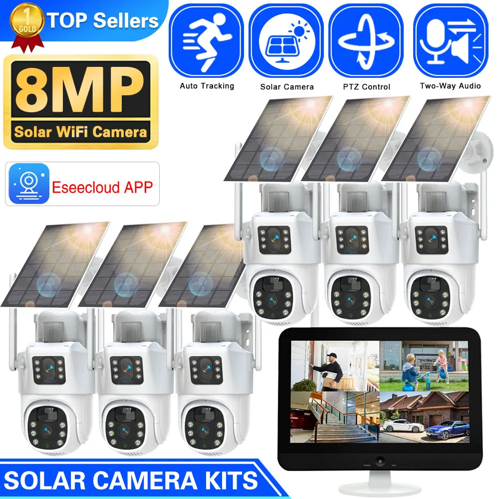 Camera Solar Wireless - نظام تتبع تلقائي للمراقبة بالفيديو ،