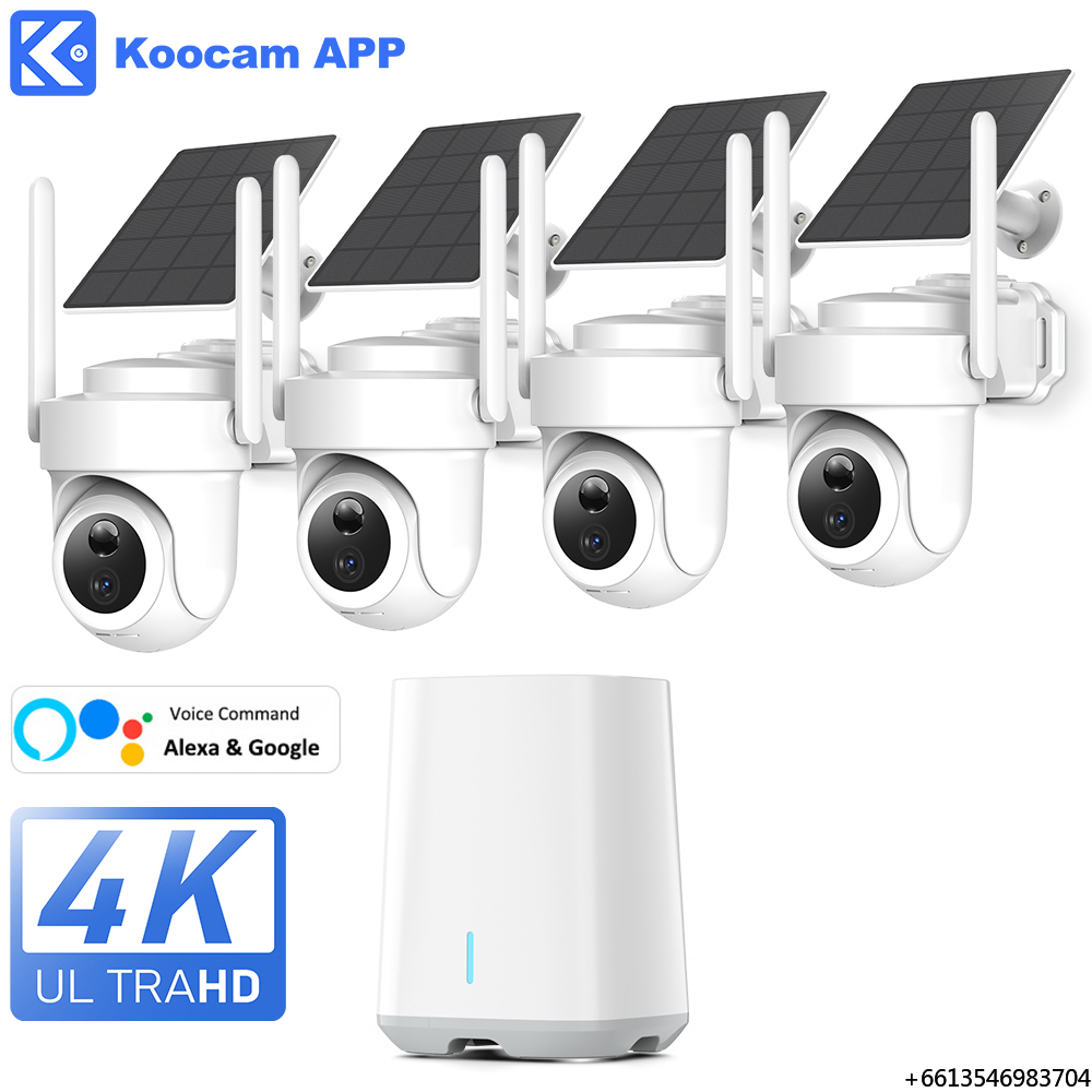 Camera Solar Wireless - طقم كاميرات HomeBase 4-Cam بتقنية 5G/2.4G