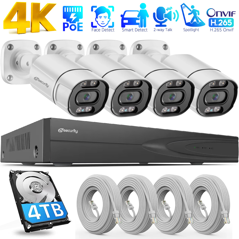 Home Security And Camera System - نظام كاميرات أمان 4K PoE مع