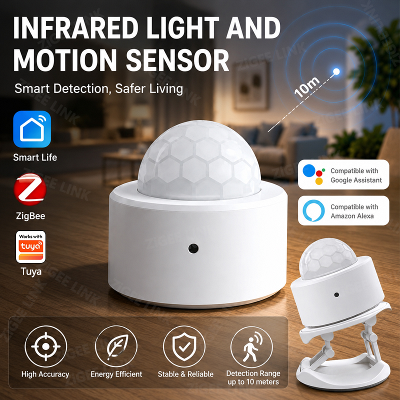 Home Security Gadgets - مستشعر حركة لاسلكي ZigBee 3.0 PIR
