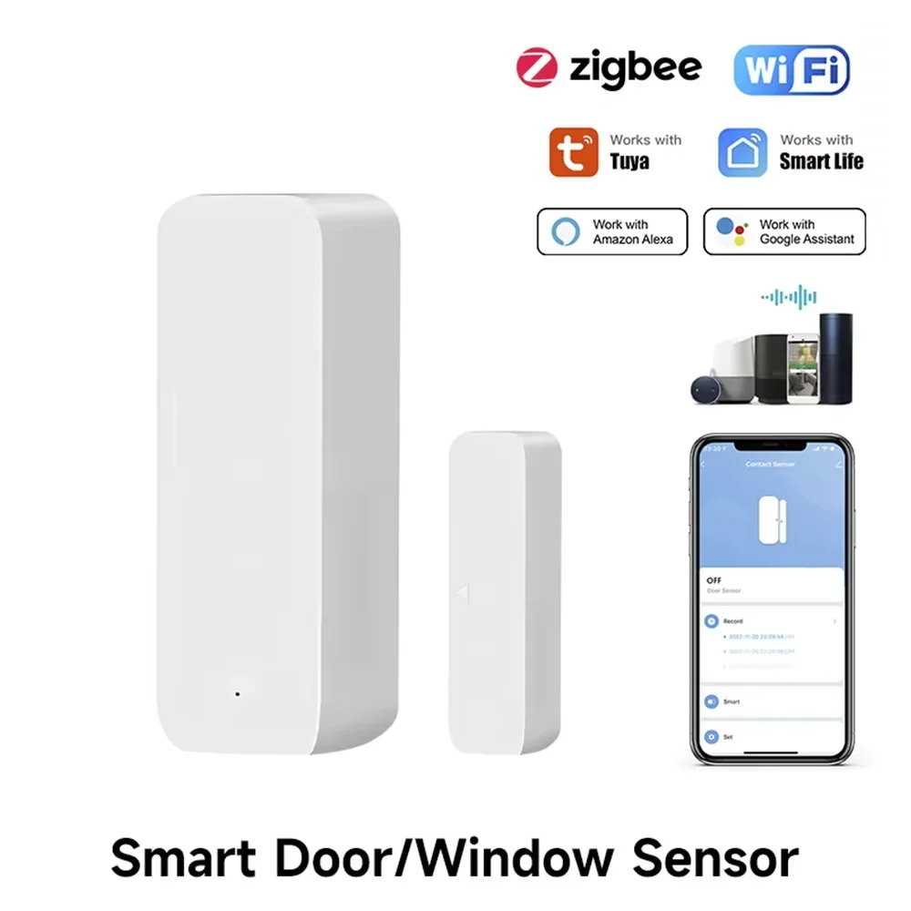 Window Alarm Sensor - Tuya Zigbee/WiFi مستشعر نافذة الباب المغناطيسي