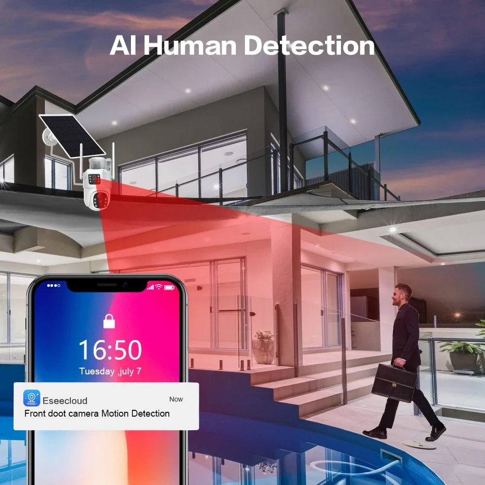 نظام كاميرا CCTV شمسي بعدسة مز - مراجعة Camera Solar Wireless وسعره