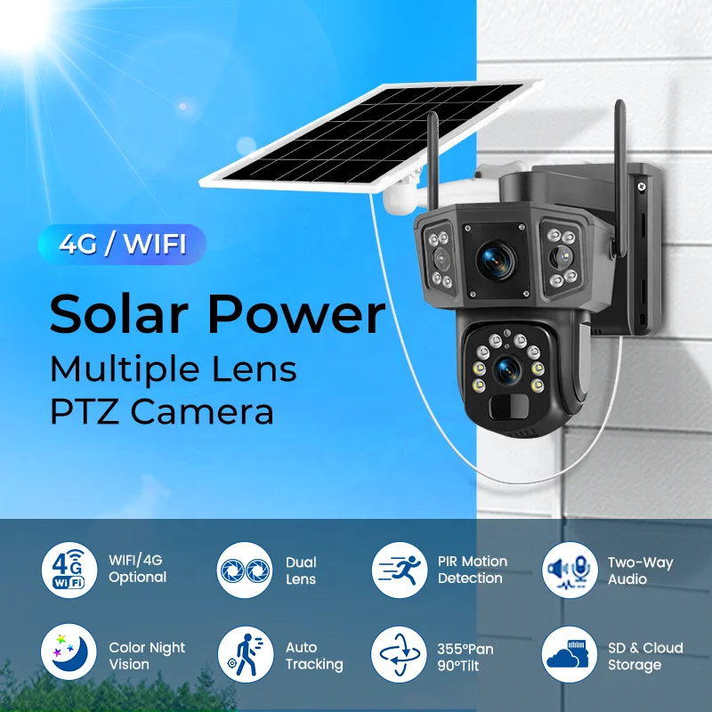 كاميرا مراقبة لاسلكية V380 Pro - مراجعة Camera Solar Wireless وسعره