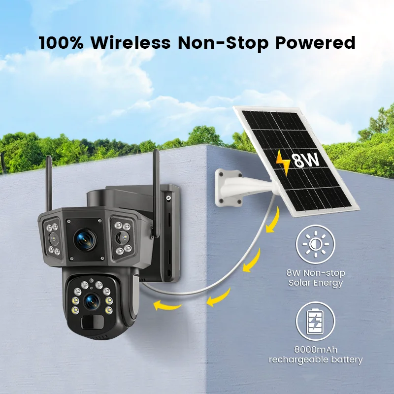 كاميرا مراقبة لاسلكية V380 Pro - مراجعة Camera Solar Wireless وسعره