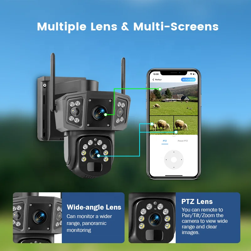 كاميرا مراقبة لاسلكية V380 Pro - مراجعة Camera Solar Wireless وسعره