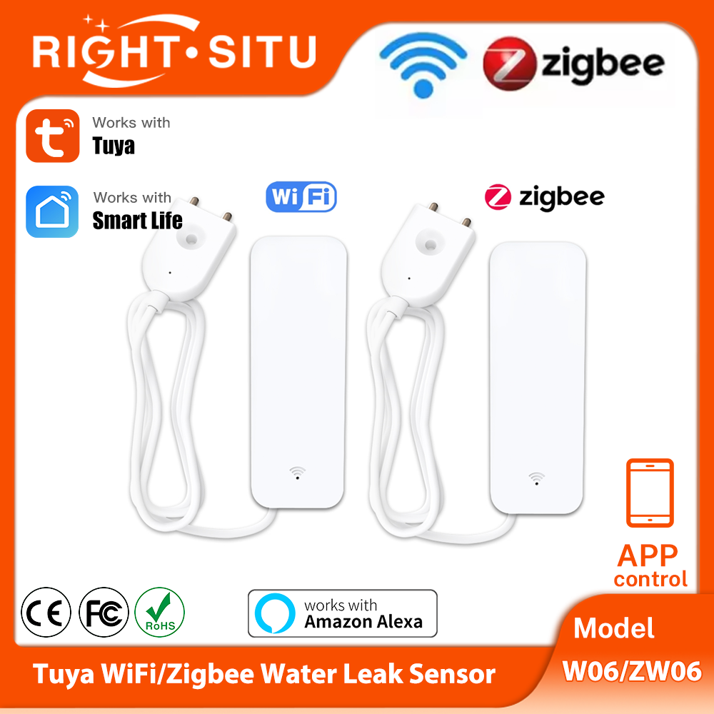 Tuya WiFi Zigbee مستشعر المياه - مراجعة Home Security Device وسعره