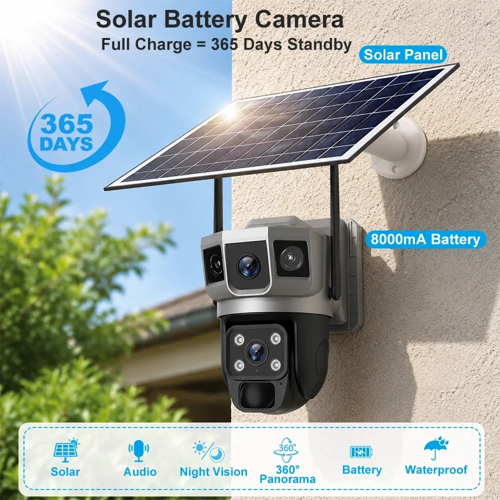 كاميرا V380 بدقة 4K مع 3 شاشات - مراجعة Home Security Gadgets وسعره