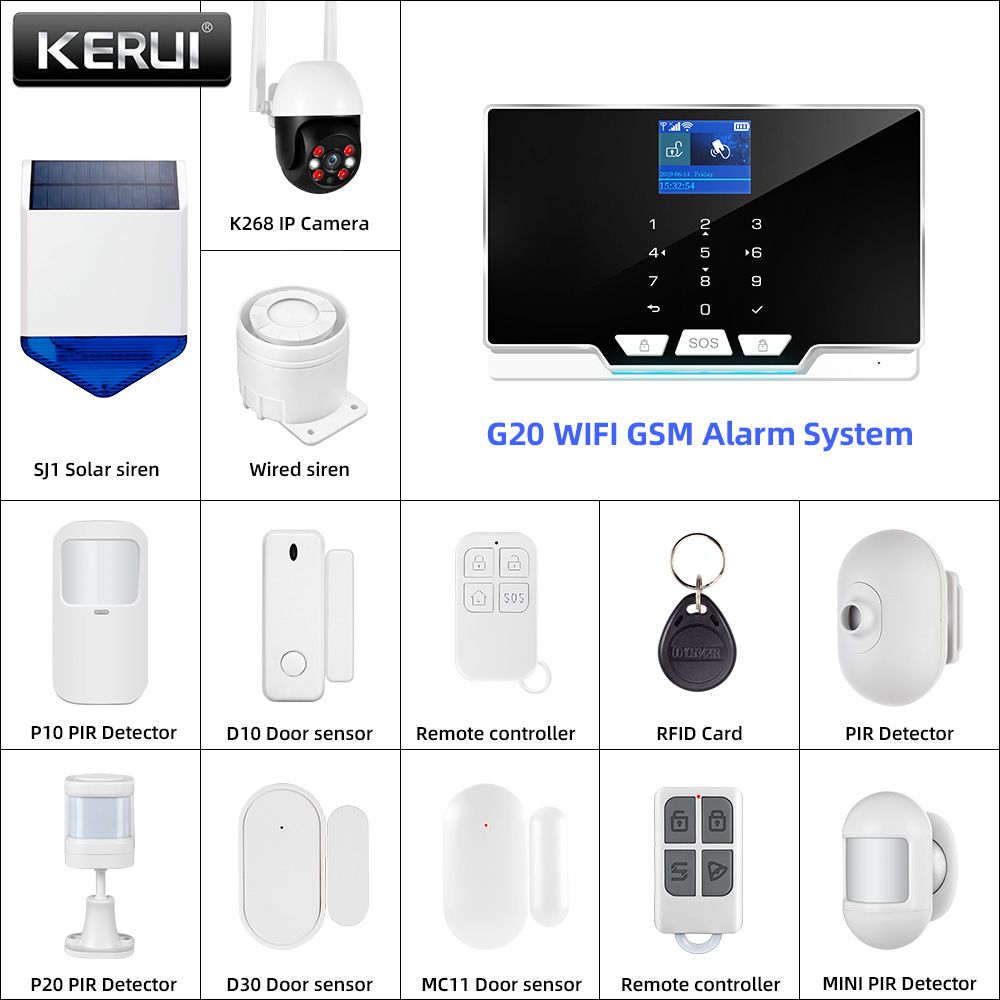 لوحة إنذار KERUI G20 WIFI GSM  - مراجعة Keypad Alarm Panel وسعره